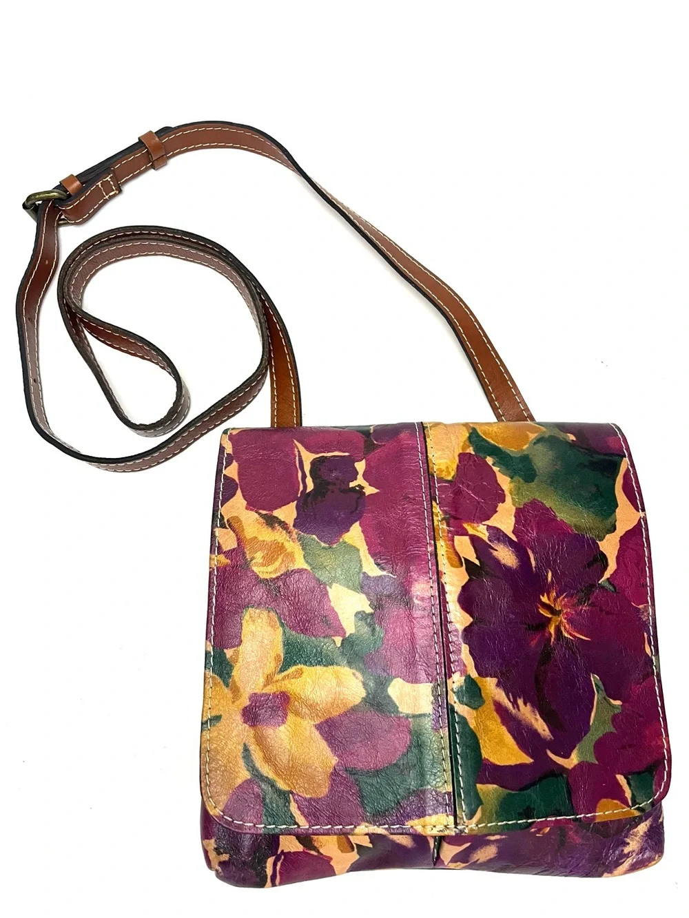 Patricia Nash Granada Crossbody Bag in Blooming Romance Floral Leather Print